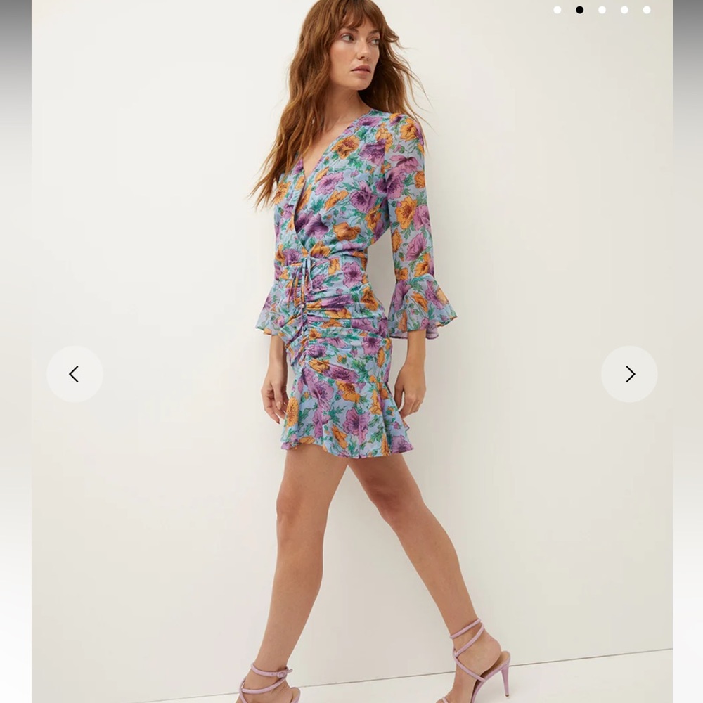 Nwt Veronica Beard Sean Floral-print 100%Silk Dress sz 12 #YY